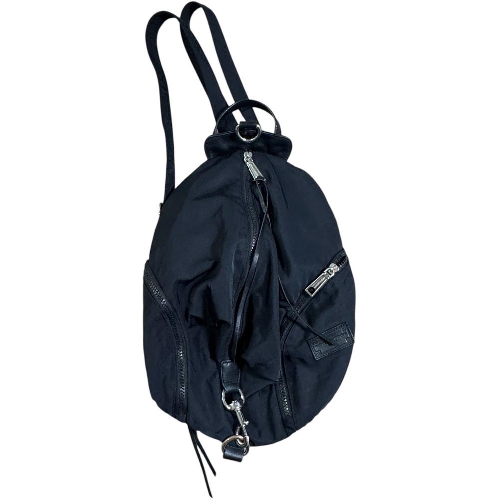 Rebecca Minkoff Julian Backpack Women Small Black Excellent Nylon Zip Travel Bag